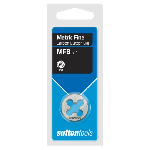 BUTTON DIE CARDED CHROME M 8-1.00 X 1 INCH O.D - SUTTON 